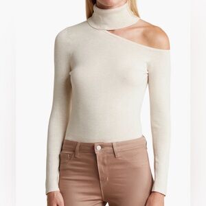 L'AGENCE Nicky Cut Out Cream sweater